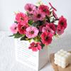 Ramo pequeño de flores artificiales de 5 tenedores y 10 cabezas de cerezo de primavera, de seda, para bodas, hoteles, hogar, sala de estar, adornos, decoración, foto