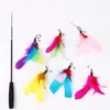 Cabezal de Repuesto para Pluma de Mascota Transfronterizo Caña de Pescar Ajustable de Tres Secciones Juguete para Gato con Pluma de Colores Diversión para Gato # #