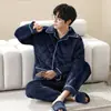 Pijama acolchado hombre invierno forro polar coral tres capas extra grueso con forro polar traje cálido invierno ropa de casa invierno RR