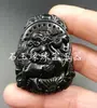 Xinjiang Hotan Moyu Colgante de Jade Buda Guanyin Verde Oscuro Guan Gong Ji Gong Bolsa de Dragón y Fénix Bagua Cabeza de Lobo Marca de Jade