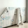 Papel pintado autoadhesivo lindo de dibujos animados, pegatinas de pared impermeables, papel pintado para el hogar, pegatinas decorativas para pared de fondo de habitación infantil, dormitorio