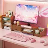 Soporte para Monitor de Computadora, Soporte para Dormitorio Estudiantil, Habitación de E-sports, Estación de Trabajo de Oficina, Multifuncional con Cajón de Almacenamiento y Estante Organizador