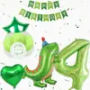 Sombrero de cumpleaños lindo para bebé transfronterizo, set de globos de dinosaurio pequeño, decoración de escena de cumpleaños para niños, regalo para el primer cumpleaños