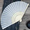Abanicos Plegables de Seda Estilo Antiguo, Abanicos Lisos Personalizados, Abanicos Publicitarios para Caligrafía y Pintura DIY, Fábrica Fuente Mayorista