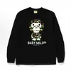 Fornecimento Transfronteiriço e Atacado de Comércio Exterior Marca Tendência Bape Cabeça de Macaco Camiseta de Manga Longa Tubarão Pesado Camiseta Base 1
