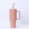 Vaso de hielo de acero inoxidable 304 al vacío transfronterizo de tercera generación 40 oz portátil con ventosa, deportivo, con aislamiento, para coche