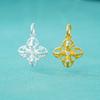 Plata S925 Plata Lisa Chapada en Oro Colgante de Cruz Incrustado de Diamantes Pulsera de Cuentas DIY Accesorios de Joyería de Plata