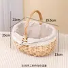 Cesta de Frutas Ovo Trançada de Salgueiro Cesta de Armazenamento Fabricante Cesta Portátil para Piquenique ao Ar Livre Cesta de Ovos Cesta de Flores para Melhor Amigo