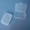 Almacenamiento de Joyería Portátil Uña Flip Plástico Transparente Caja de Empaque Joyería Rectangular Gancho Pp Caja de Plástico Transparente
