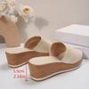Sandalias de talla grande de comercio exterior para mujer, zapatos de cuña de primavera y verano 2024 para mujer, zapatillas planas de punta redonda con suela gruesa y punta abierta, zapatos casuales