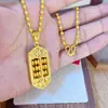 Tienda de Oro Mismo Estilo Colgante de Oro Arena Dorada Vietnamita Antiguo con Ábaco Giratorio de Carácter de la Fortuna, Nueva Cadena de Cuentas Estilo Chino, Collar de Cadena Chopard