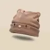 Gorro de Punto Cálido de Corte Holgado para Mujer en Otoño e Invierno, Adecuado para Cabezas Grandes, Hilo Grueso, Protección para las Orejas y Efecto Adelgazante del Rostro