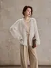 [Serie Polar] Suéter 100% Lana con Detalle de Lentejuelas, Chaqueta Polar para Mujer, Nuevo Cárdigan de Punto para Mujer 26 Otoño Temprano