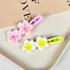 Novo Presilha de Cabelo Fofa de Flor de Pessegueiro para Crianças Presilha de Cabelo de Flor de Ovo Tira de Cabelo Anel de Cabelo Flor Presilha Lateral Corda de Cabelo Acessórios de Cabelo