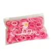 100 Elásticos de Cabelo de Crisântemo Pequenos Amassados, Elásticos Coloridos Simples Embalados para Crianças, Anéis de Toalha, Elásticos de Cabelo de Polegar Modernos