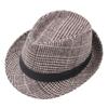 Gorro cálido de lana con ala deformada para personas de mediana edad y mayores, estilo británico, estilo retro, a cuadros, estilo jazz europeo y americano, para otoño e invierno.