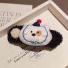 Outono e Inverno Lã de Cordeiro Urso Fofo Grampo de Cabelo Grande Pato de Pelúcia Presilha Lavar Acessórios de Cabelo Franja Lateral de Menina