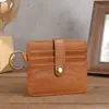 12224 Porta-Cartões de Couro com Fivela de Cera de Óleo Vintage para Homens, Carteira de Couro Multifuncional para Moedas para Mulheres, Estojo de Couro para Carteira de Motorista