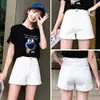 Shorts de Mezclilla Blancos para Mujer Verano 2026 Nuevos de Cintura Alta Línea A Sueltos Pierna Ancha Tallas Grandes Adelgazantes Hot Pants