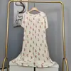 Novo Pijama de Algodão e Seda 2025 para Mulheres, Verão Fino Tamanho Grande, Vestido Longo de Algodão Artificial de Manga Curta para Usar por Cima