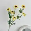 6 Flores de Crisantemo Artificiales para Decoración de Sala de Estar en Casa, Flores Falsas para Arreglos de Boda de Hotel, Accesorios de Fotografía