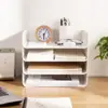 Estantería de escritorio Soporte para libros Caja de almacenamiento de archivos A4 Carpeta de documentos de archivo Estante multicapa para escritorio de oficina