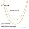 Collar Minimalista Transfronterizo Europeo y Americano Chapado en Oro de 18 Quilates Cadena Doble Lisa Acero Inoxidable Resistente al Agua Joyería de Nicho de Lujo Ligero para Mujeres