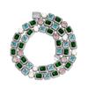 Moda Dorada Australia Cadena de Caramelo de Roca Cuadrado Colorido 10mm Conjunto Completo Zircón Perla Pulsera Hip Hop Cubano Europeo y Americano Collar