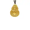 Nova Loja de Ouro Estilo Réplica Estilo Antigo Ouro de Areia Pingente de Cabacinha Vazado com os Símbolos da Fortuna, Longevidade e Felicidade. o Pingente Não Desbota Mesmo se Queimado