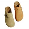 Nuevos Zapatos Birkenstock 2023 Primavera y Verano Ropa de Exterior Pantuflas de Medio Paso Baotou Planos para Mujer Mocasines Retro para Mujer Zapatos sin Cordones para Mujer