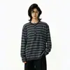 Suéter de Tricô Versátil Outono Feminino Listrado Color Block Estilo Coreano Gola Henley Solto Macio Listrado Novo Top