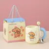 Conjunto de presente de caneca de cerâmica do Mark, copo de água com alta estética, copo promocional com logotipo impresso e gravado, pequeno presente prático atacado