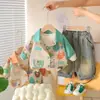 Jaquetas de Manga Longa de Primavera para Meninos, Jaquetas Patchwork para Roupa Externa, Camisas para Meninos, Jaquetas de Primavera e Outono para Crianças Pequenas
