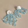 Aretes de Diamantes con Gota de Aceite de Mariposa Azul Aguja de Plata Artísticos Pequeños Frescos Elegantes Moda Lujo Ligero de Alta Gama