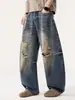Ropa para Hombre Fengshe / Jeans rasgados estilo mendigo vintage moderno estilo americano para hombre, pantalones anchos holgados casuales de pierna ancha curvada