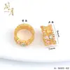 Pulsera de Zirconia Chapada en Oro que Conserva el Color con Perlas de Diamante Completas, Diseño de Flor Calada, Accesorios para Pulseras y Collares DIY