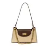 Bolsa feminina coreana de nicho com estampa de leopardo, bolsa tote quadrada pequena, nova coleção de outono, bolsa de ombro leve de luxo color block, bolsa transversal estilosa
