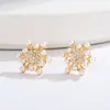 Nuevos Pendientes de Perla Nieve de Amazon para Mujer, Pendientes Estilo Retro Francés, Lujo Ligero, Pendientes de Gama Alta