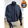 Jaqueta curta estilo americano marrom para homens, marca moderna de primavera e outono, jaqueta de alta qualidade cleanfit com gola alta, jaqueta bomber