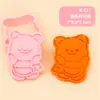 Forma de Biscoito Urso de Manteiga Inserção de Sobremesa Urso Biscoito Fondant Prensado à Mão Simulação 3D Ferramenta de Prensagem para Assar