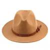 Amazon Sombrero Jazz de copa plana transfronterizo europeo y americano otoño e invierno hombres y mujeres Sombrero de lana británico sombrero de fieltro venta al por mayor