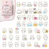 Linda Taza de Té de Dibujos Animados Gato Caja Pequeña Pegatinas Corazón de Chica de Aspecto Lindo Gato de Dibujos Animados Pegatinas Selladoras Autoadhesivas