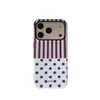 Capa de Celular Magnética com Laço de Fita de Bolinhas Estilo Coreano 17Promax Adequada para Película Capa Dura 16Promax