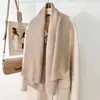 Estilo Literario Casual Retro Ropa Exterior Moderna Elegante Chal Estilo Coreano para Mujer Color Puro Cuadrado Corto Borla Elegante Bufanda