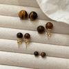 Pendientes Maillard de piedra de ojo de tigre natural para mujer, ligeros, de lujo, con diseño de nicho, de alta gama, estilo retro, de plata de ley 925.