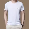 Camiseta para Hombre 2022 Nuevo Estilo Lisa Seda de Hielo Secado Rápido Manga Corta Malla Elástica Cuello Redondo Fina Ajustada Ropa Interior