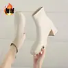 Botines Franceses para Mujer Botas Adelgazantes 2026 Nuevo Otoño Invierno Botines Chelsea de Media Caña Botas Martin Tacones Altos con Felpa