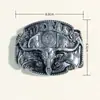Hebilla de Cinturón de Aleación de Zinc de 4,0 cm Exportación Europea y Americana Animal Occidental Americano Cabeza de Toro Plata Antigua Hebilla de Placa de Cinturón Punk