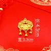 Colar com Pingente de Liga Estilo Chinês Corda Trançada Chaveiro de Cabacinha Escovada Formato Redondo Acessórios de Metal Atacado Estilo Étnico