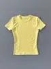 Camiseta de yoga de secado rápido para mujer, manga corta, ajuste slim de verano, top transpirable para correr, entrenamiento, fitness, camiseta deportiva fina profesional